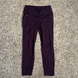 Deep purple fleece lined leggings
